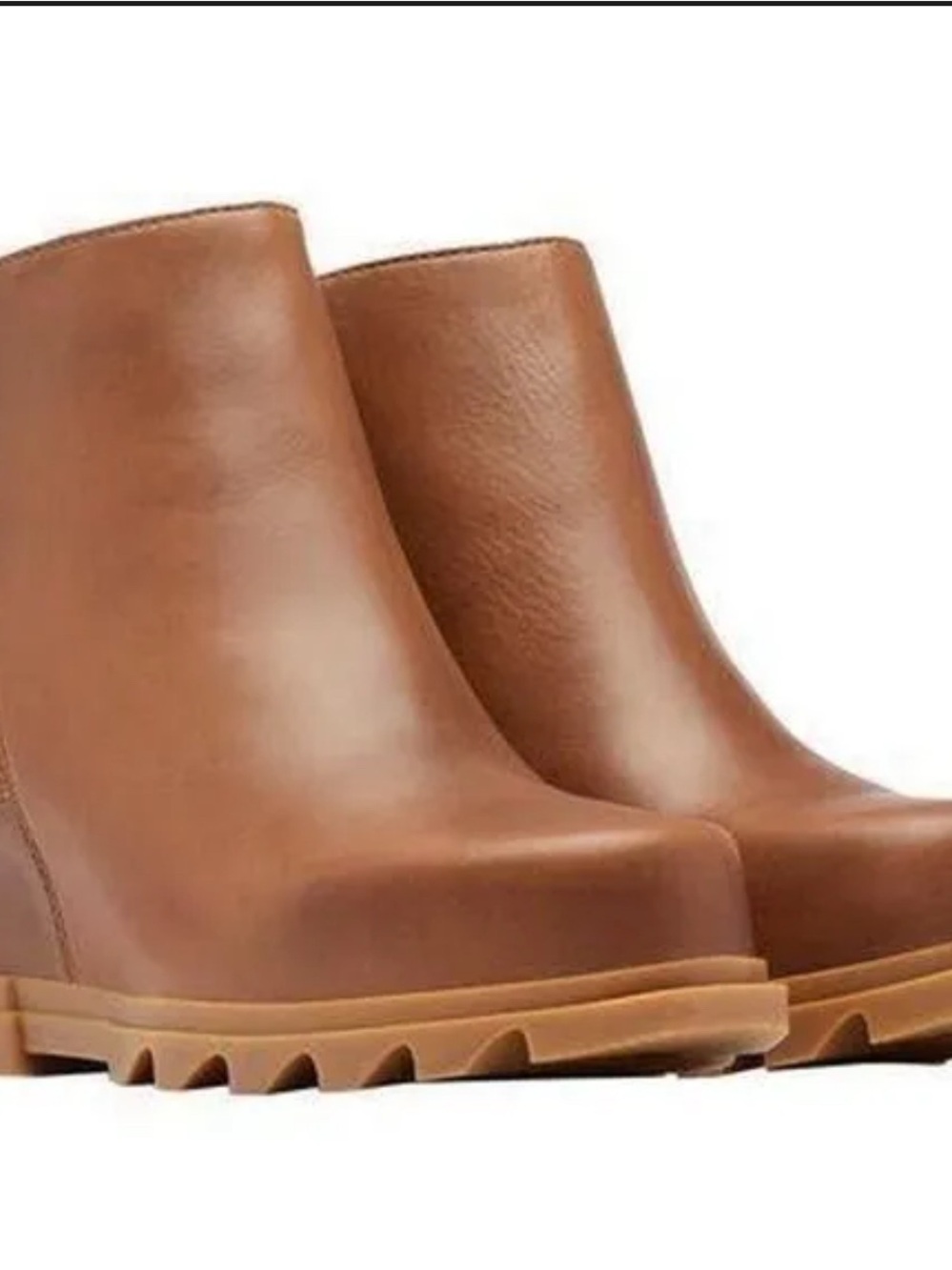 Sorel Tan Leather Platform Clog Mules